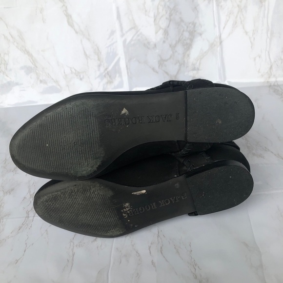 Jack Rogers black nubuck leather hand stitched harness detail booties size 6 - Picture 10 of 14